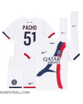 Billige Fotballdrakt Paris Saint-Germain Willian Pacho #51 Replika Bortedraktsett Barn 2024-25 Kortermet (med bukser)